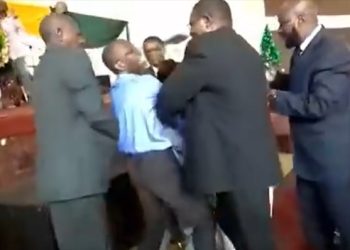 Watch: Violence erupts in church as pastor refuse to hand over bank statements