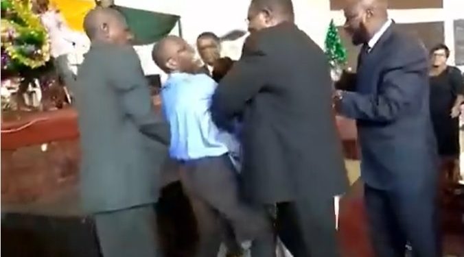 Watch: Violence erupts in church as pastor refuse to hand over bank statements