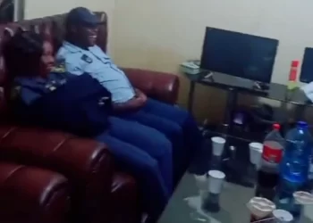 SAPS members caught on video having drinks with alleged foreigners while on duty