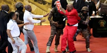 “He stood back and watched Malema catch hands” Ndlozi Spotted Doing This As Malema Got Thrown Out