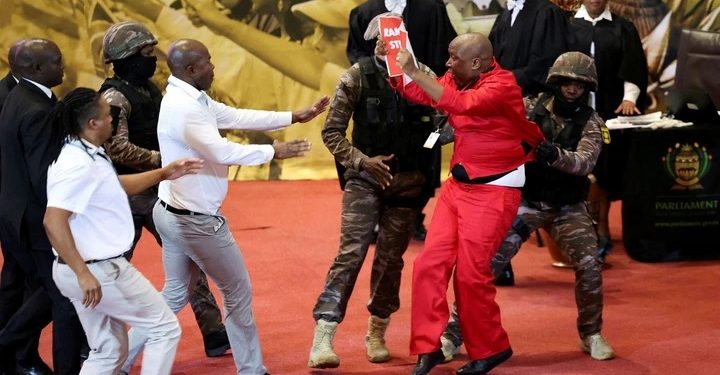 “He stood back and watched Malema catch hands” Ndlozi Spotted Doing This As Malema Got Thrown Out