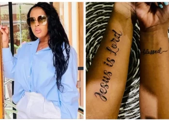 Mzansi is not impressed with Nonku Williams’ tattoo that she recently got.