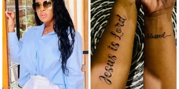 Mzansi is not impressed with Nonku Williams’ tattoo that she recently got.