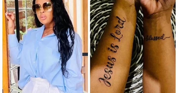 Mzansi is not impressed with Nonku Williams’ tattoo that she recently got.