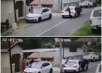 VW Golf 8 gone in just 20 seconds. Watch as woman gets hijacked outside her home.