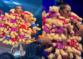 People left stunned after Kelly Khumalo rocked up at Somizi’s 50th birthday party in this dress