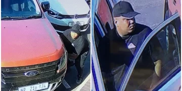 Two car thieves were caught on camera stealing a Ford Ranger, without even using a key.