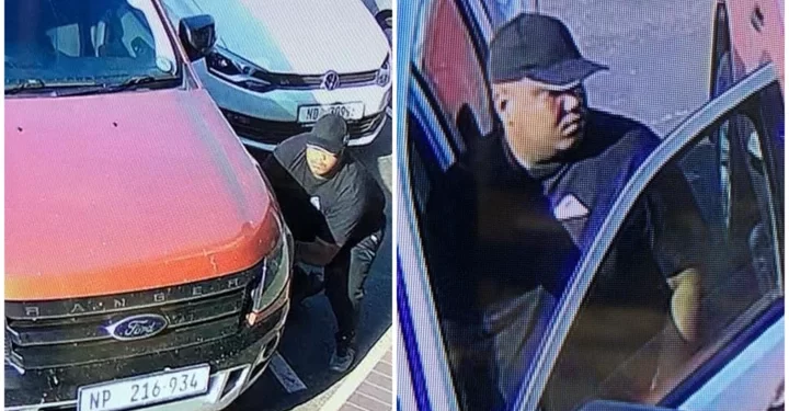 Two car thieves were caught on camera stealing a Ford Ranger, without even using a key.