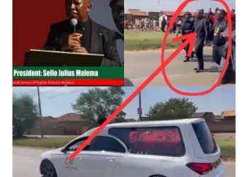 Watch and see what Julius Malema was caught doing at Koketso funeral in Gauteng
