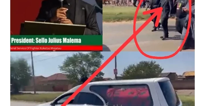 Watch and see what Julius Malema was caught doing at Koketso funeral in Gauteng