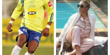 Gift Leremi’s widow Mamello wears snazzy robe, boldly written Leremi