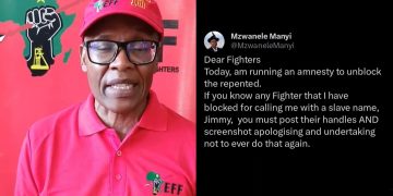 Mzwanele Manyi demands apology from all EFF members who called him Jimmy. Look what he wants