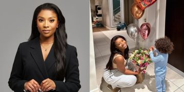 Pearl Modiadie thanks her baby daddy and current partner, for helping her son with a present.