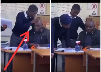 Check out what a schoolboy was caught on camera doing to his teacher that left people in stitches