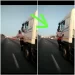 WATCH: Man caught on camera hanging from a moving truck on the highway. How did he get there?