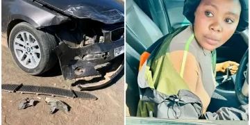 Queen Minaj survives a car accident with the car she allegedly bought last month.