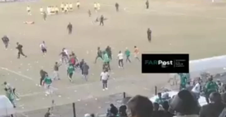 Bullets Fly At The Harry Gwala When Umsinga United Fans Invaded Their Pitch After A Play-off Defeat