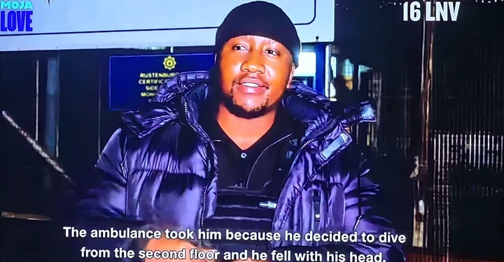 Xolani revealed after the show that the man who jumped from the second floor hurt his head