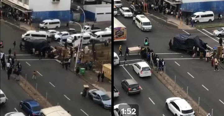 Watch: Looting Erupts In Durban As Community Members Mob A Truck Trailer