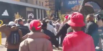 [Watch] Julius Malema under attack by AWB infront of Winnie Mandela House
