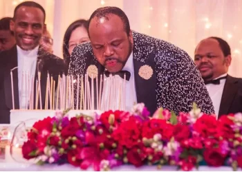 King Mswati ‘s kids matching with green designer outfits for his recent birthday celebration