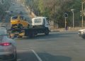 Watch: Taxi drivers and their patrol teams have gone on a rampage across JHB tipping over Bajaj Bolt-Go mini taxis