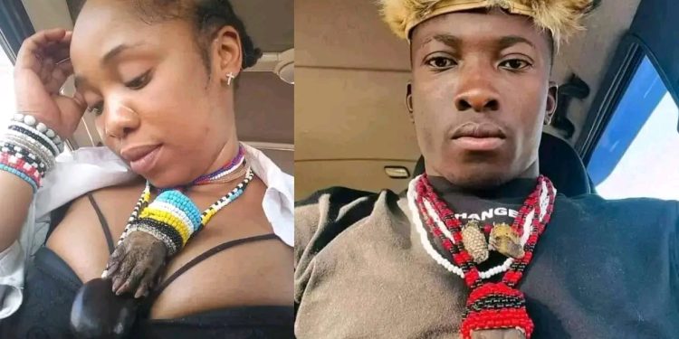 A Young Couple With Scary Human Hands On Their Necklaces.