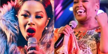 Kelly Khumalo drags Ntokozo Mbambo after she wins at the SAMA awards