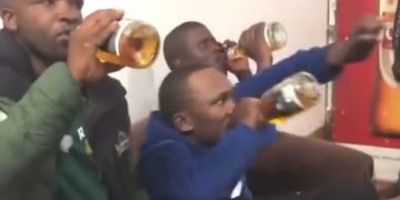 WATCH|| Suspects Caught Stealing Alcohol Worth R14k Forced To Drink Or Face The Community.