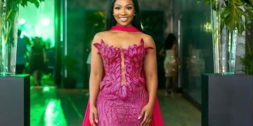 Pearl Modiadie turned heads at the Clientèle Gala dinner