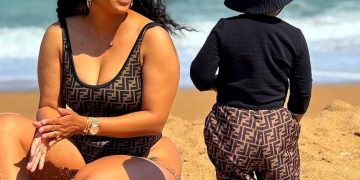 George Lebese & Jimmy Tau’s rich ex-GF Sizakele shares rare photo with son at the beach
