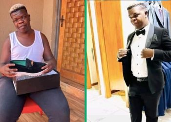 Skomota, who is currently bigger than Somizi, is seen in a video stepping out with armed bodyguards.