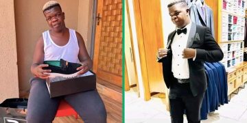 Skomota, who is currently bigger than Somizi, is seen in a video stepping out with armed bodyguards.