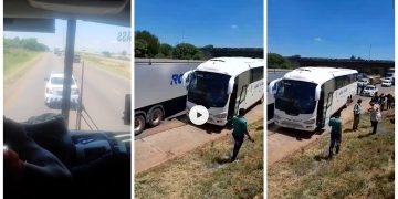 WATCH: A high-speed chase ensued after a bus carrying Zimbabwean passengers refused to stop