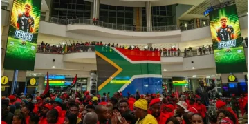 Watch: AFCON 2023 – Bafana Bafana Arrive Home at OR Tambo Airport