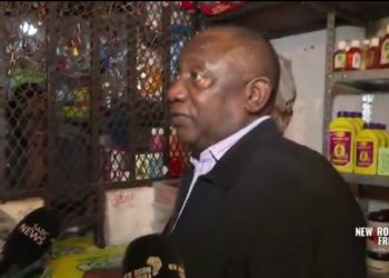 Ramaphosa Visited A Foreign Spaza Shop In Soweto, See What He Did In The Shop That Left SS Talking