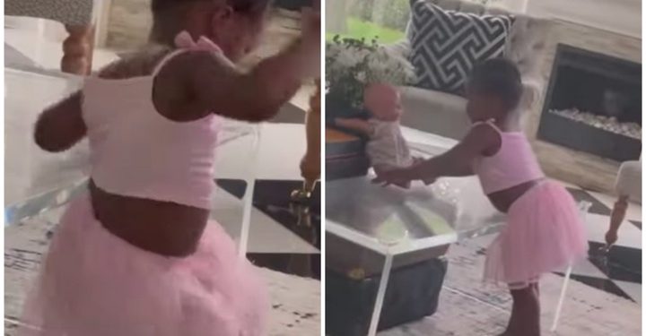 Video of baby Asante dancing and singing in heels leaves people in stitches