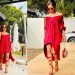 Kelly Khumalo Posts Photos Wearing Red Shirt, Holding Handbag and People Notice Something