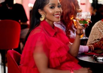 Thembi Seete looking cute in Red