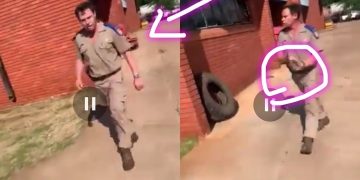 “He Must Be Fired”- Mzansi React to a Video Of White Traffic Cop who Chased & Beat a Black Man