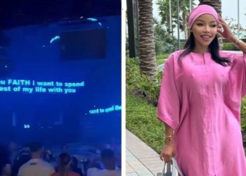 A lady reportedly received a marriage proposal in Dubai night club