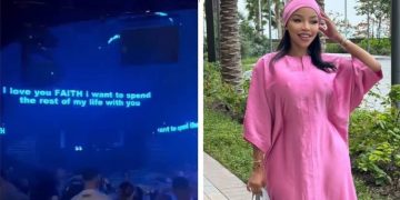 A lady reportedly received a marriage proposal in Dubai night club
