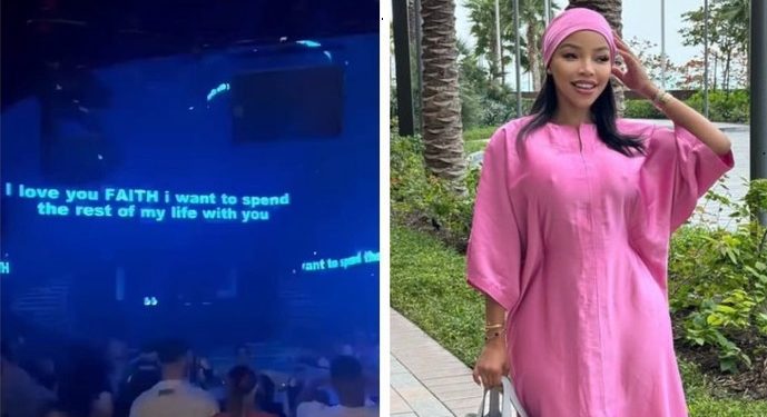 A lady reportedly received a marriage proposal in Dubai night club