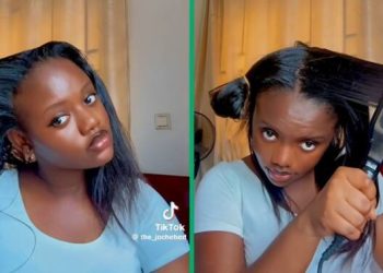 Viral TikTok Video of Woman Straightening Long Relaxed Hair Wows Mzansi