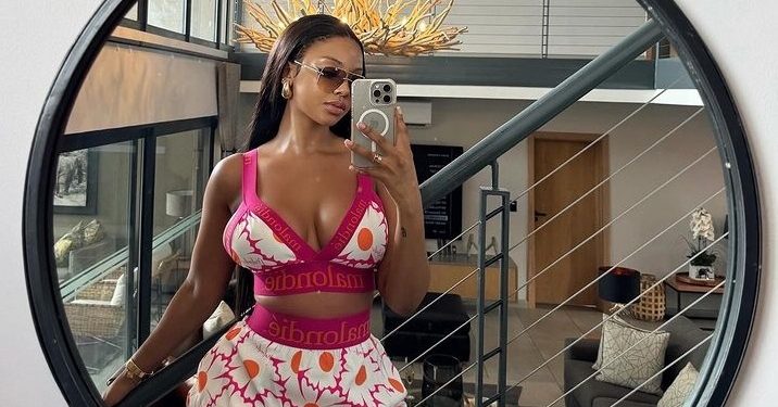 Mihlali enjoying herself out on a vacation