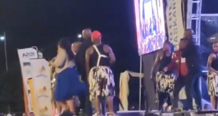 Watch: Microphone Grabbing Incident Rocks Moses Mabhida Stadium Performance
