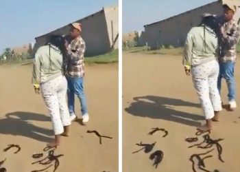 “This is evil” check what this guy was caught doing to his girlfriend in the street
