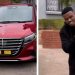 Teboho Mokoena celebrates after buying a new vehicle despite being sidelined for Mamelodi Sundowns team