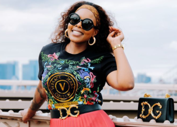 Nomcebo Zikode Stuns In Red And Black Versace And Dolce Ensemble In New York