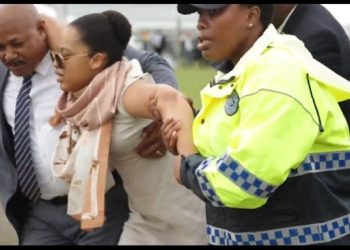 Unveiling of King Shaka Statue Disrupted as Woman Attempts to Rush Stage, Prompting Swift Security Response